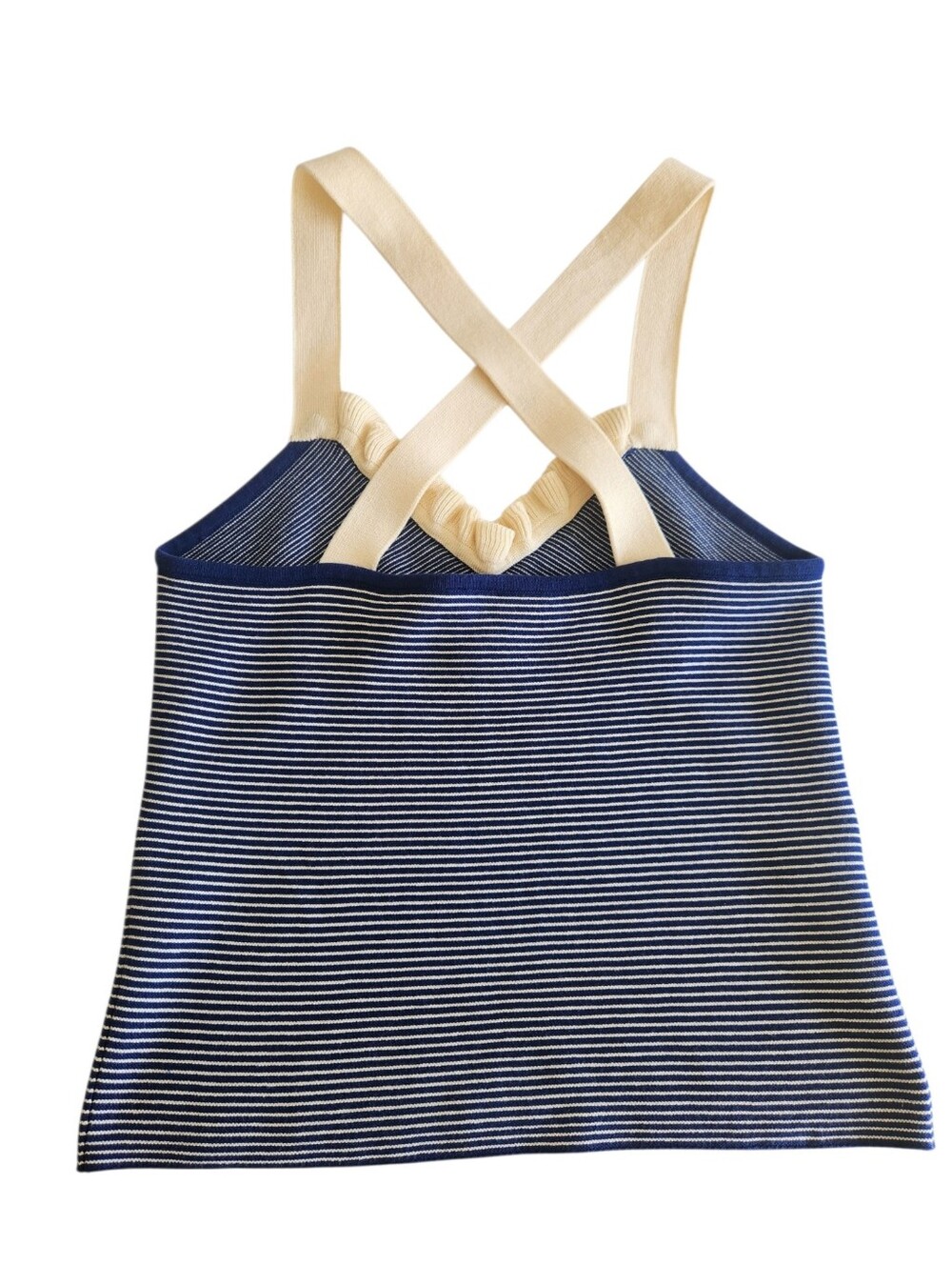 Sonia Rykiel Navy and Cream Striped Knit Tank Top - Picture 9 of 12